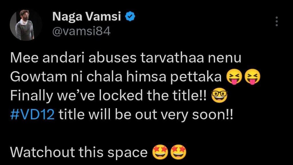VD12 Update: Vijay Deverakonda’s Upcoming Movie News